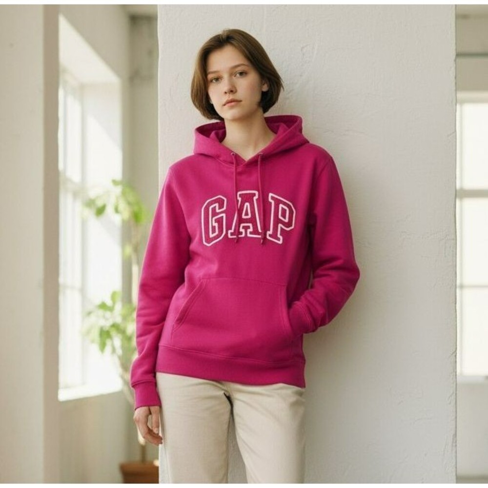 Gap Womens XS Pink Pullover Hoodie Jacket Hooded Sweatshirt Stitched Letters